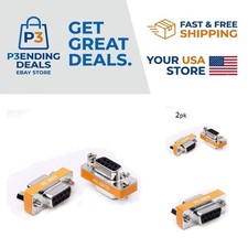 2-Pack DB9 Null Modem Female to Female Serial Adapters for Reliable Data Tran... picture