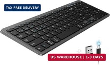 Rechargeable Bluetooth Slim Wireless Keyboards USB+BT Multi Device picture