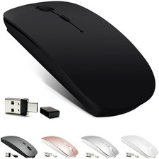 KLO Rechargeable Bluetooth 5.2/3.0/Type-C/USB-2.4G Mouse for MacBook/MacBook ... picture