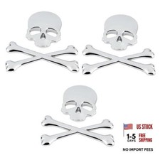 3pcs Crossbones Motorcycle Stickers Accessories: Skull Crossbone Pirate Car picture