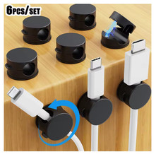 6PCS Rotatable Cord Organizer Magnetic Cable Clips  Wire Holder Desk Cable Clips picture