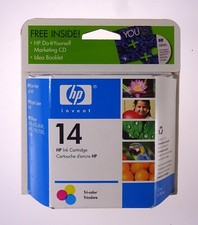 HP INVENT 14 TRI COLOR INK CARTRIDGE UPC 808736526852 23 ML .78 FL OZ JUNE 2006 picture