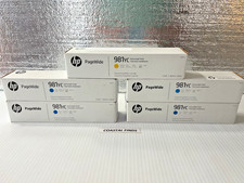 HP 981YC Cyan Yellow PageWide Cartridge Lot (5) L0R17YC L0R19YC OEM NEW Sealed picture