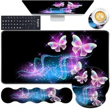 Mouse Pad,Large Pink Desk Mat, 4in1 XXL Mousepad + Keyboard Wrist R... Fast Ship picture
