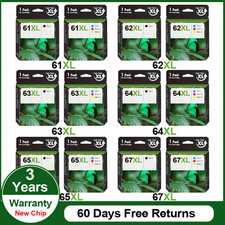 Black Color Ink Cartridges 61XL 62XL 63XL 64XL 65XL 67XL HY for HP printer Lot picture
