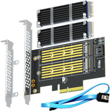 PA12-HS M.2 Pcie 4.0 X4 Adapter for One M.2 Nvme SSD and One M.2 SATA picture