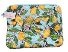 Vera Bradley Quilted Cotton Laptop Sleeve Lemon Grove Computer Bag Case picture