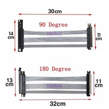 PCI-E 4.0 16x High Speed PCIe Riser 90/180 Degree Cable 64GBS for GPU Extension picture