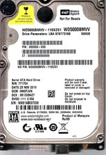 WD5000BMVV-11SXZS1 S/N:WX81A DCM:HH0TJVN WESTERN DIGITAL 500GB MALAYSIA NOV 2010 picture