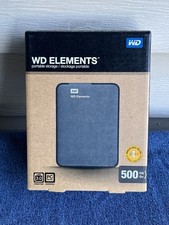 WD Elements New 500GB Portable External Hard Drive USB 3.0 WDBUZG5000ABK picture