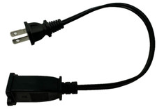 NEW 1ft Short US Power Extension Cable Cord US AC 2-Prong Male/Female picture