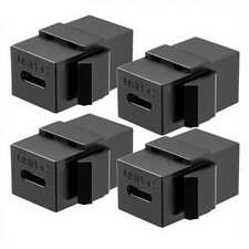 USB C Keystone Jack Adapter (Black 4 Pack) USB 3.1 Type-C Module Coupler Adap... picture
