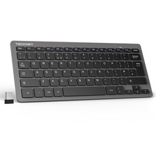 2.4G Wireless Keyboard, Small Wireless Keyboard with Media Hotkeys, Ultra Slim C picture