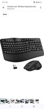Wireless Ergonomic Keyboard and Mouse Combo, QWERTY, 1600 DPI, Black, USB picture