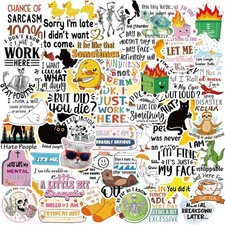 Funny Sarcastic Stickers for Adults - 200 Pcs Water Bottle Colorful  picture
