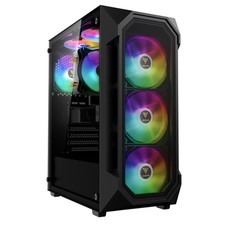 GAMDIAS ATX Mid Tower Gaming Computer PC Case Tempered AURA GC1 E A, Black picture