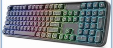 MOFII RGB Wireless Ergonomic Keyboard BT 2.4GHz Tri-Mode Full Size Black Open picture