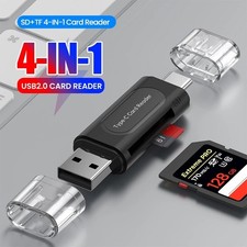4-in-1 USB C SD TF Card Reader USB 2.0 Memory Card Adapter for Laptop PC picture