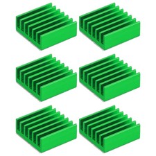 6 Pcs Heatsink 14x14x6mm Aluminum Heat Sink with Thermal Blue Sticker Green picture