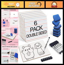 6 Pack Mini Dry Erase Boards, Double Sided Lined Whiteboards for Kids & Classroo picture