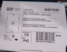 New box of 10 Hubbell netSELECT NS722I Wall Phone Jack 6-POS, 4-Conn screw term, picture