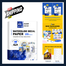Water Slide Decal Paper Inkjet 20 Sheets A4 Size Clear Transfer Water-Slide picture