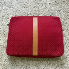 Coach Voyage Signature Padded Laptop Case - Red Canvas picture