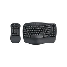 Meetion BTK9330 Wireless Ergonomic Keyboard Bluetooth 2.4G USB w/ Number Pad NEW picture