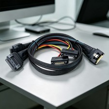 PCIE Slimline SFF-8654 8i to 2x GEN-Z 1C Breakout Cable, PCIe 5.0 High-Speed picture