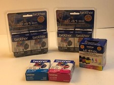 Lot Genuine Brother LC 41 Bk LC41CL Black Yellow Cyan Magenta Oem Ink Cartridges picture