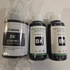 Genuine Canon GI-290 Black Ink Bottle 135ml Sealed + 2 Universal Refills picture
