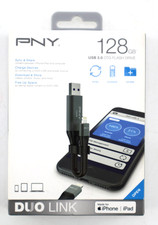 PNY Duo Link USB 3.0 OTG Flash Drive - PFDI128LA02GCRB New Sealed picture