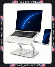 Adjustable Laptop Stand with Phone Holder, 360° Swivel, Foldable Desk Riser picture