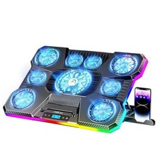 Laptop Cooling Pad, RGB Lights Laptop Cooler 9 Fans for 15.6-19.3 Inch Laptops picture