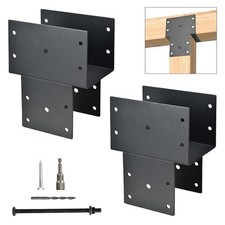 2 Pack 4x4 Heavy Duty Post Cap Tie Bracket for Gazebo, Deck, Beam | Internal ... picture