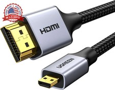 4K Micro HDMI to HDMI Cable 6.6FT, Aluminum Shell Braided 18Gbps 4K 60Hz picture