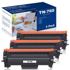 3x Toner (with Chip) for Brother TN760 TN730 DCP-L2550DW HL-L2370DW L2390DW picture