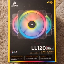 Corsair LL120 RGB 120mm Black Case Fan 3-Pack w/ Lighting Node PRO CO-9050072-WW picture