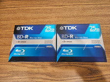 NEW TDK BD-R Blu Ray Disc 25gb Bluray Lot of Two Sealed 2x  NIP Writeable Discs picture