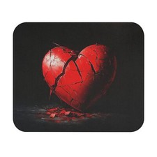 AvalgArt Mouse Pad – Cracked Red Heart Design, Smooth Surface, Anti-Slip Base picture