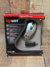 Gigaware 26-339 Wireless Optical Mouse Black & Silver 3-Button with USB Receiver picture
