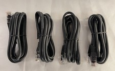 (Lot of 4) Cat5E RJ45 Ethernet Network Cable, Black 4feet 10inch Lenght picture
