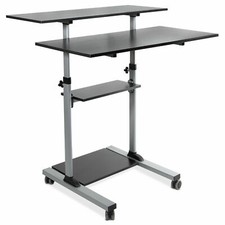 Mount-It Mobile Standing Desk | Rolling Desk | Silver picture