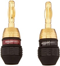 Amazon Basics Gold-Plated Banana Plug Speaker Wire Connectors 6 Pairs 12 Count picture