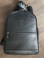 W&O Premium Genuine Leather Business Laptop Backpack 17” Black NWOT picture
