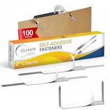 OLYMPX 100 Pcs of 2” Capacity Economy Self Adhesive Prong Paper 2.75 inches picture