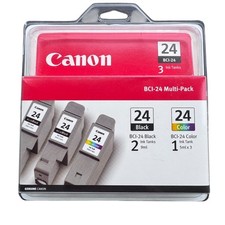 3 Genuine Canon Ink Cartridge BCI-24 Multi-Pack (2) 9ml & Black (1) 5ml x Color picture