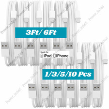 USB Cable For Apple iPhone 14 13 12 Pro Max XR XS 5 6 8 7 Charger Cord Bulk Lot picture