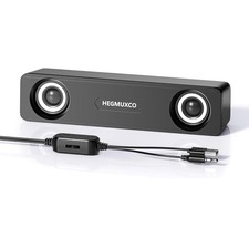 PC Speakers 10W USB Powered Stereo Soundbar 3.5mm Volume Control Desktop picture
