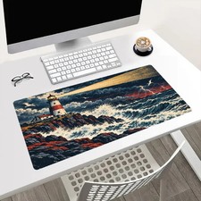 Stormy Ocean Lighthouse Extended Gaming Mouse Pad Coastal Desk Mat picture